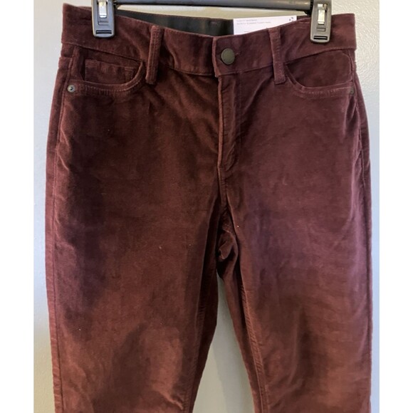 Liz Claiborne Sara Velvet Maroon Petite Slim Leg Pants Size 6P NWT - Picture 5 of 7